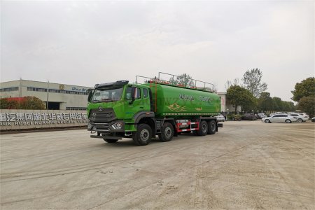 重汽26方豪沃N系列泥漿、污水、液態(tài)污物運(yùn)輸車(chē) 前四后八帶防浪板氣動(dòng)球閥